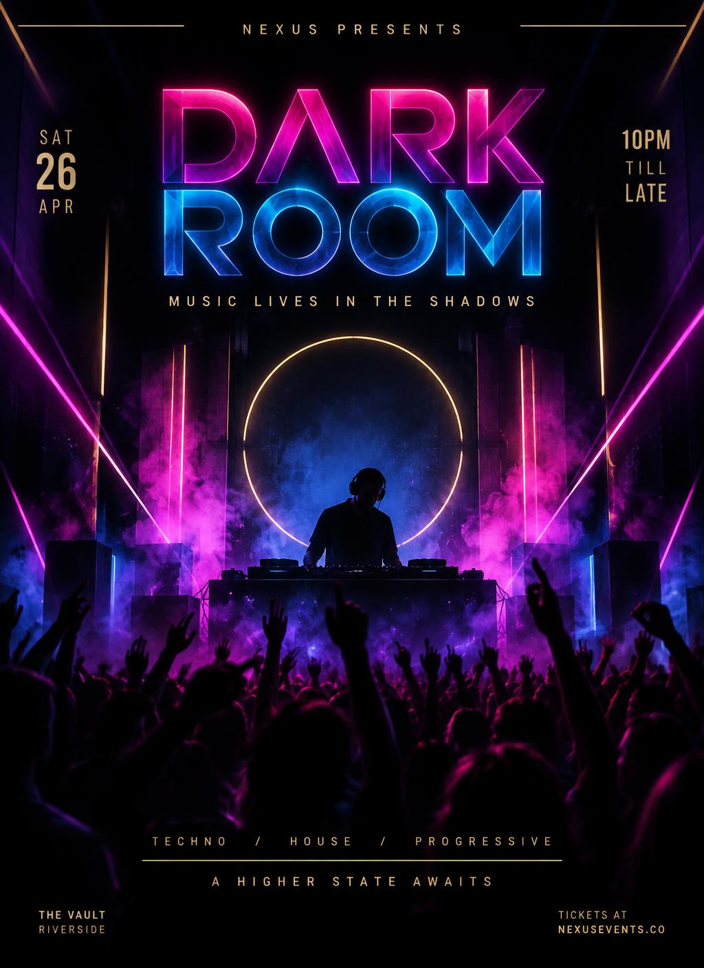 DARK ROOM event poster